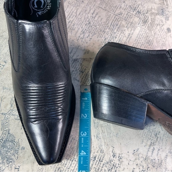 CHARLIE 1 HORSE Brazilian  Western Black Leather Ankle Boot Mules Size 6 - Picture 14 of 14